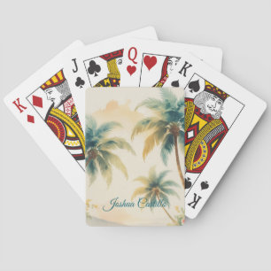 Hawaii Palmen Calligrafie Eenvoudig Professioneel Pokerkaarten