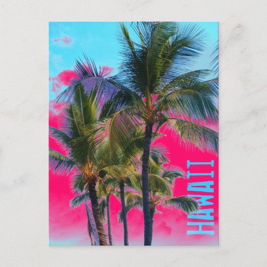 Hawaii palmroze briefkaart (Voorkant)