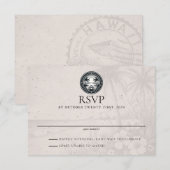 Hawaii Passport Wedding RSVP Kaartje (Voorkant / Achterkant)