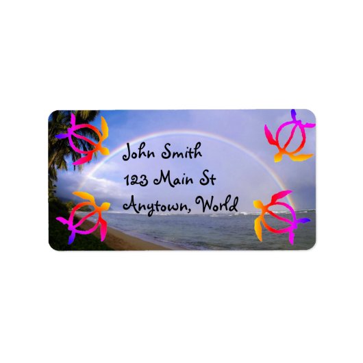 Hawaii plage Honu Turtle Étiquette (Devant)