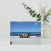 Hawaii plage scène jeep aventure carte postale (Debout devant)