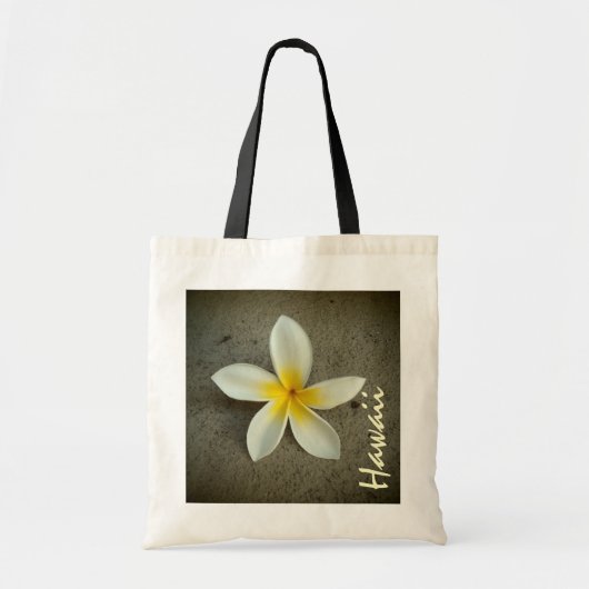Hawaii plumeria bloem herbruikbare souvenir tas (Voorkant)
