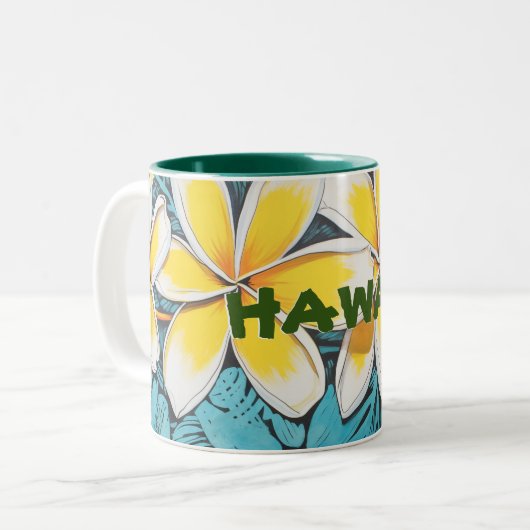 Hawaii Plumeria Mug à deux tons (Devant gauche)