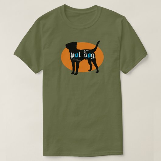 Hawaii Poi Dog Army Green Tshirt (Design voorkant)