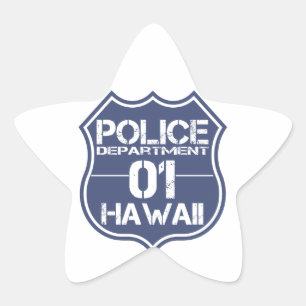 Hawaii Politiedienst Shield 01 Ster Sticker