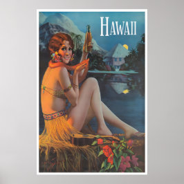Hawaii Poster Hawaiaanse Kunst Tiki Bar Print