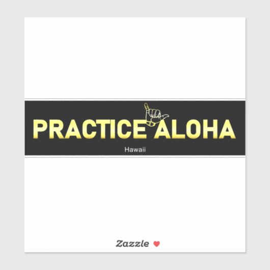 Hawaii Practice Aloha Golden Shaka (Hang los) Sticker (Vel)