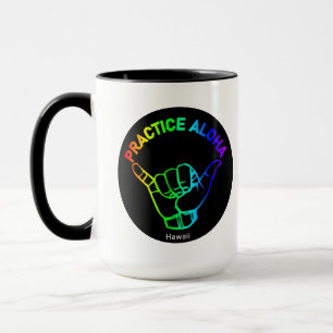 Hawaii Practice Aloha Rainbow Shaka (Hang los) Mok