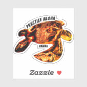 Hawaii Practice Aloha - Tribal Honu Lava Sticker (Vel)