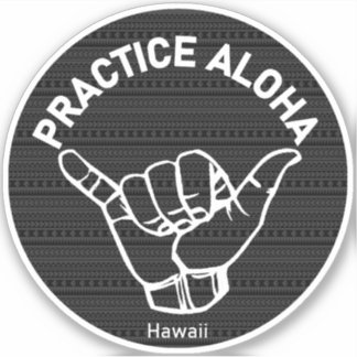 Hawaii Praktijk Aloha Tribal Shaka (Hang los) Sticker