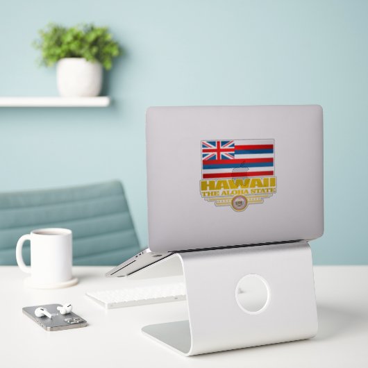 Hawaii Pride Sticker (Laptop op bureau)