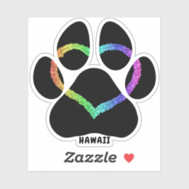 Hawaii Puppy Love Rainbow Sticker