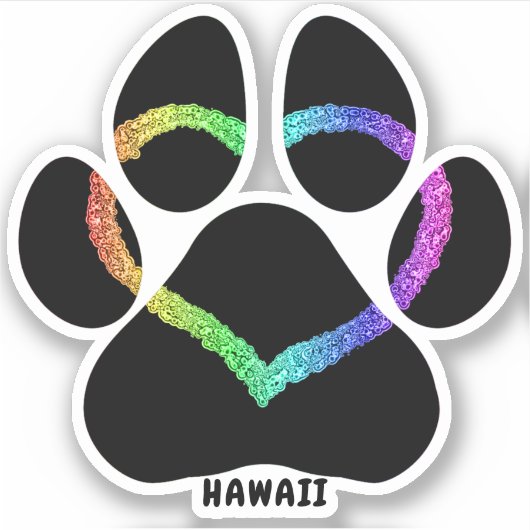 Hawaii Puppy Love Rainbow Sticker (Voorkant)