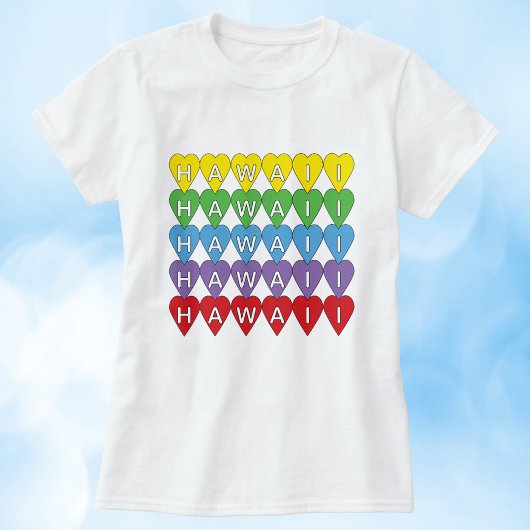 Hawaii Rainbow Hearts T-shirt