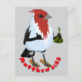 HAWAII RED CRESTED CARDINAL—Bible verse Briefkaart