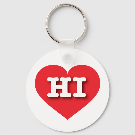 Hawaii Red Heart - Big Love Sleutelhanger (Voorkant)