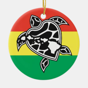 Hawaii Reggae Turtle Keramisch Ornament