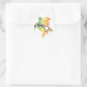 Hawaii Reggae Turtle Ronde Sticker (Tas)