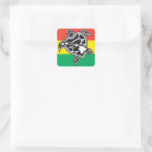 Hawaii Reggae Turtle Vierkante Sticker (Tas)