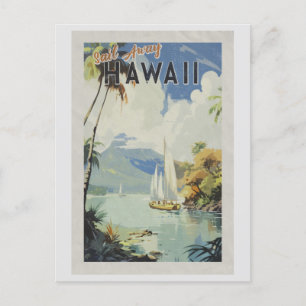  Hawaii Retro Reizen Vaar Weg Briefkaart