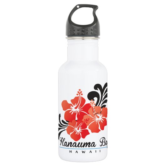 Hawaii rode hibiscus bloemen waterfles  (Voorkant)