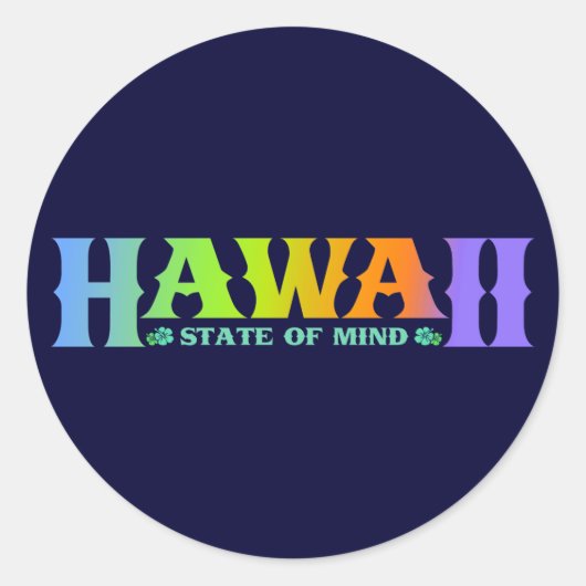 Hawaii Ronde Sticker (Voorkant)