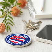 Hawaii Round Emblem Sleutelhanger (Zijkant)