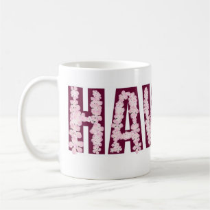 Hawaii roze lei bloem koffie mok