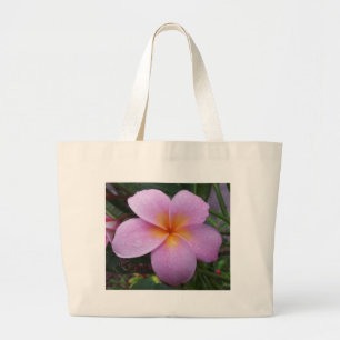 Hawaii Roze Plumeria Bloem Grote Tote Bag