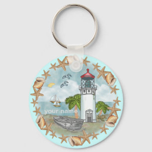 Hawaii Schelpen Vuurtoren sleutelhanger