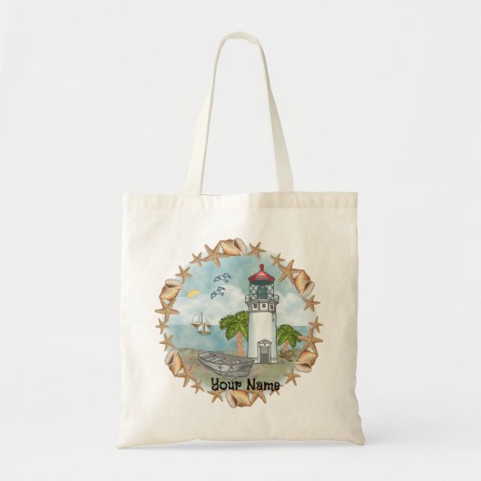 Hawaii Shells Lighthouse Tote Bag (Voorkant)