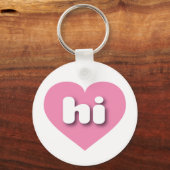 Hawaii Solid Pink Heart - liefde Sleutelhanger (Voorkant)