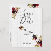 Hawaii Staat Bestemming Rustic Save the Date Aankondigingskaart (Voorkant / Achterkant)