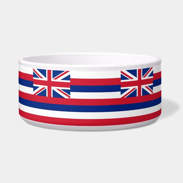 Hawaii-staat Vlag Pet Bowl Voerbakje (Voorkant)