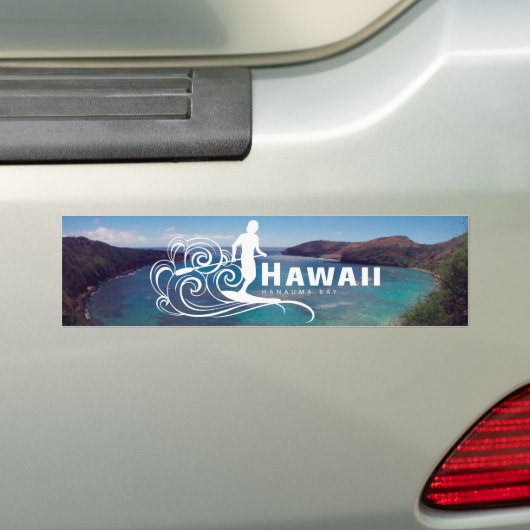 Hawaii Stand Up Paddle en Hanauma Bay Bumpersticker (Op auto)