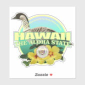 Hawaii State Bird & Flower Sticker (Vel)