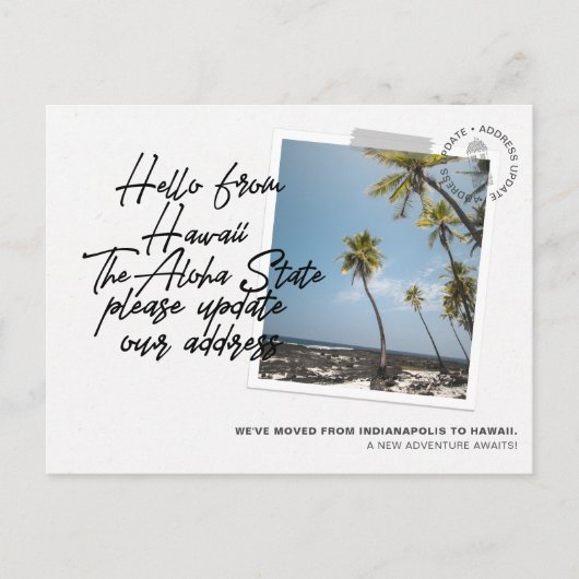Hawaii State Destination Moving Notice Uitnodiging Briefkaart (Voorkant)