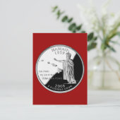 Hawaii State Faux Quarter Briefkaart (Staand voorkant)