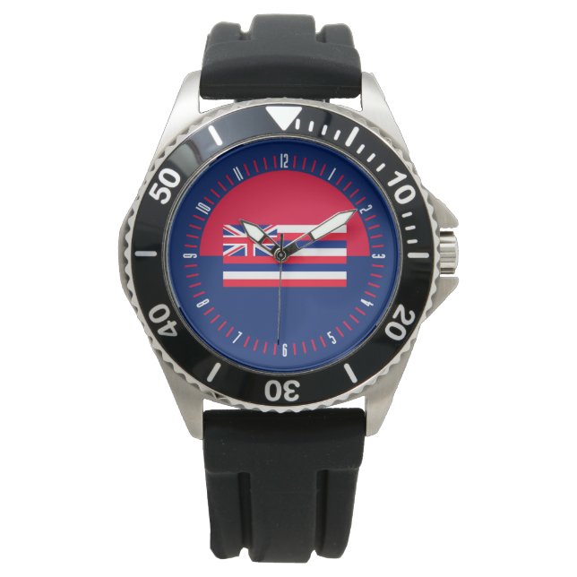 Hawaii State Flag Watch Design Horloge (Voorkant)