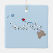 Hawaii State Photo insert and town name Keramisch Ornament (Achterkant)