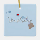 Hawaii State Photo insert and town name Keramisch Ornament (Voorkant)