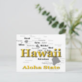 Hawaii State Pride Map Silhouette Briefkaart (Staand voorkant)