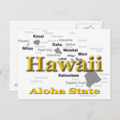 Hawaii State Pride Map Silhouette Briefkaart (Voorkant / Achterkant)
