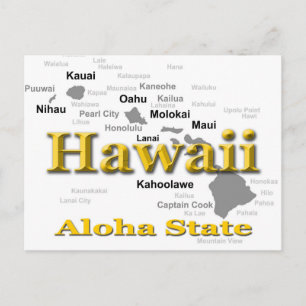 Hawaii State Pride Map Silhouette Briefkaart