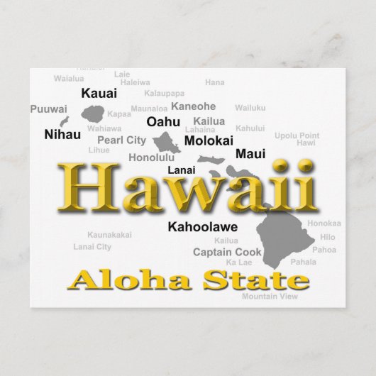 Hawaii State Pride Map Silhouette Briefkaart (Voorkant)
