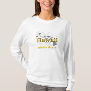 Hawaii State Pride Map Silhouette T-shirt