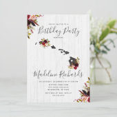 Hawaii State Rustic Birthday Party Invitation (Debout devant)
