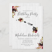 Hawaii State Rustic Birthday Party Invitation (Devant / Derrière)