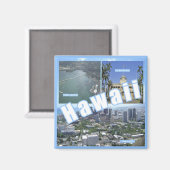 Hawaii State Travel Photo Souvenir Frigo Magnets (Recto/Verso)