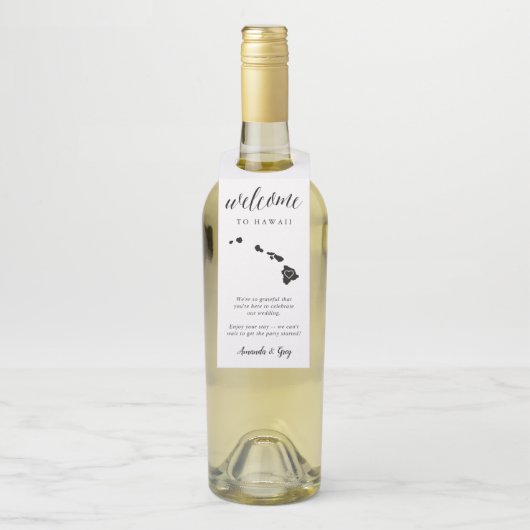 Hawaii State Wedding Welkom Flessenhanger (Op fles)